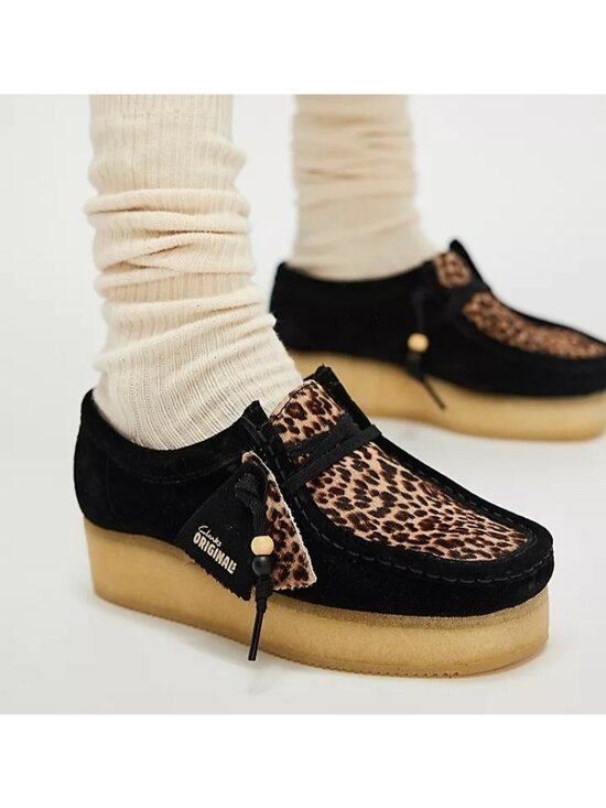 Clarks Shoes - NEW Clarks Wallacraft Bee Moccasins Leopard Suede Boho Contemporary Womens 9.5